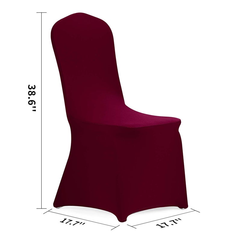 Peomeise Stretch Spandex Chair Cover for Wedding Party Dining Banquet Event (Burgundy, 25) - Image 2